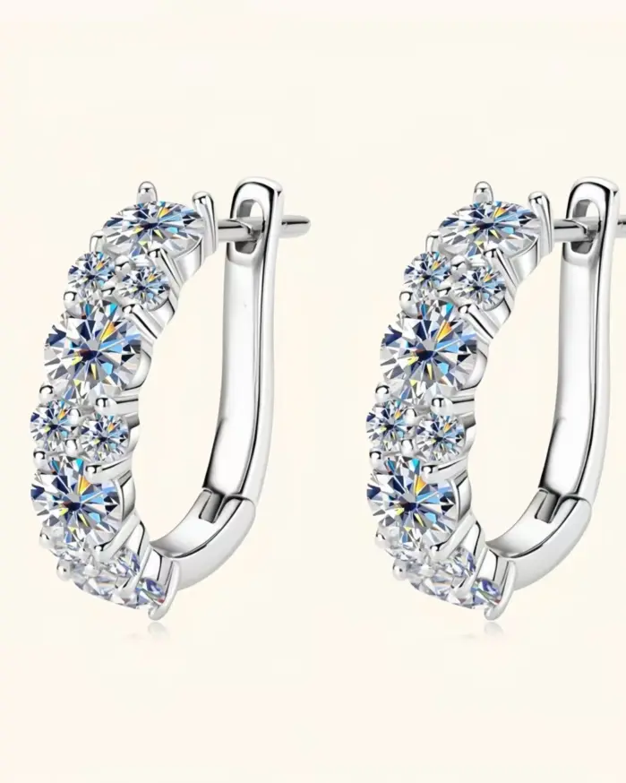 Pendientes de Plata de Ley 925 con Moissanita, Color D, 2.76 Quilates, Pendientes de Aro con Diamantes de Laboratorio, Joyería Fina Brillante para Bodas 1