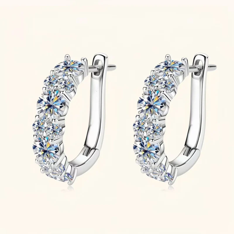 Pendientes de Plata de Ley 925 con Moissanita, Color D, 2.76 Quilates, Pendientes de Aro con Diamantes de Laboratorio, Joyería Fina Brillante para Bodas 1