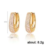 pendientes de aro huecos de Color dorado para mujer, aretes circulares de lujo con piedra CZ deslumbrante, joyería llamativa 6