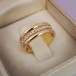 Huitan 2020 nuevo anillo de boda de moda para mujer Micro pavimentado Cubiz Zircon anillos de dedo accesorios de joyería de compromiso femenino 1