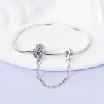 Pulseras de cuentas con cierre de cadena de serpiente Original de plata 925, dijes, joyería DIY para mujer 3