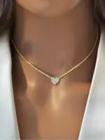 Collar de corazón de amor repleto de circonita para mujer, de Plata de Ley 925, joyería fina de lujo de alta calidad para compromiso y boda 4 Collar de corazón de amor repleto de circonita para mujer, de Plata de Ley 925, joyería fina de lujo de alta calidad para compromiso y boda 4