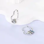 Pendientes de Plata de Ley 925, Pendientes Brillantes en Forma de Corazón, Pendientes de Aro Colgantes para Mujer, Joyería Fina, Regalos para Bodas y Fiestas 2