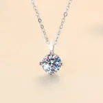 Nuevo Collar de plata de ley 925 con moissanita de 2 quilates, cadena con colgante, joyería fina para mujer, boda, fiesta clásica brillante, moda 1
