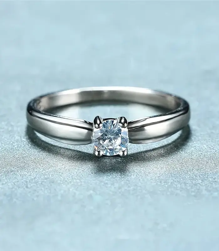 anillos de circón cúbico redondos individuales para mujer, accesorios de compromiso para boda, anillos femeninos simples y elegantes, joyería de moda 2