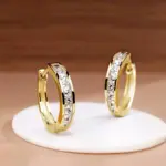 pendientes de aro de diseño clásico para mujer, aretes llenos con princesa cuadrada CZ, accesorios femeninos simples y elegantes, joyería versátil 1