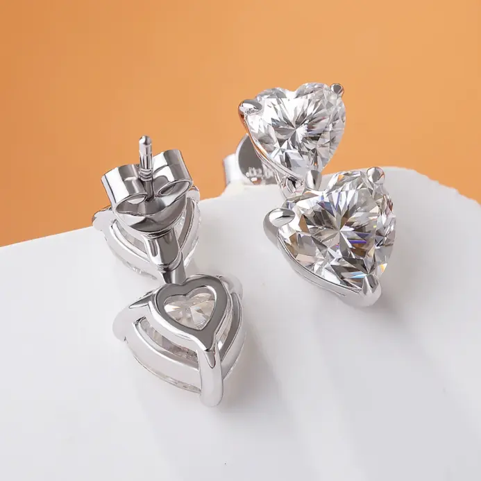 Pendientes colgantes de moissanita con corte de corazón para mujer, 3/6cttw, calidad de lujo, diamante de laboratorio, certificado GRA, joyería de novia de plata de ley S925 2