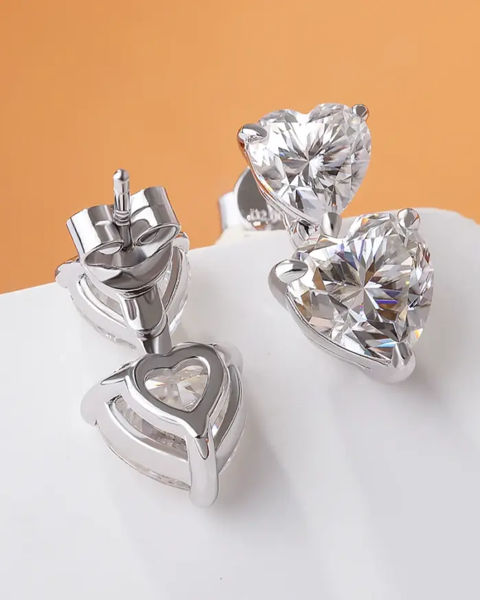 Pendientes colgantes de moissanita con corte de corazón para mujer, 3/6cttw, calidad de lujo, diamante de laboratorio, certificado GRA, joyería de novia de plata de ley S925 2