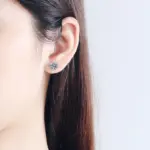 Pendientes chapados en 18K de plata de ley S925, Color D, pendiente de circón VVS1 para mujer, como brillante como joyería de boda con diamantes 5