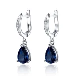 pendientes colgantes de circonia cúbica azul con forma de gota de agua para mujer, accesorios elegantes para fiesta de noche, joyería clásica 1
