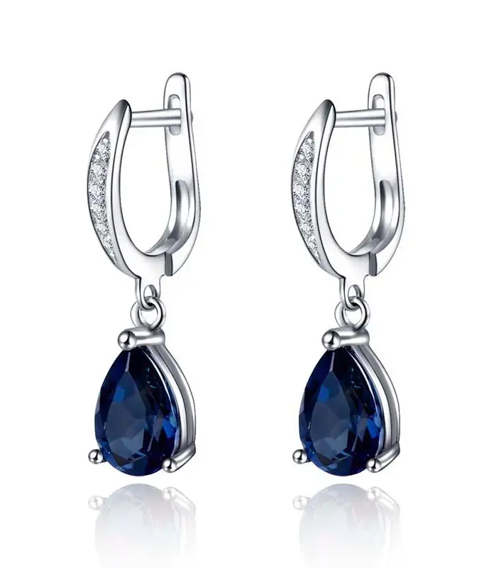 pendientes colgantes de circonia cúbica azul con forma de gota de agua para mujer, accesorios elegantes para fiesta de noche, joyería clásica 1