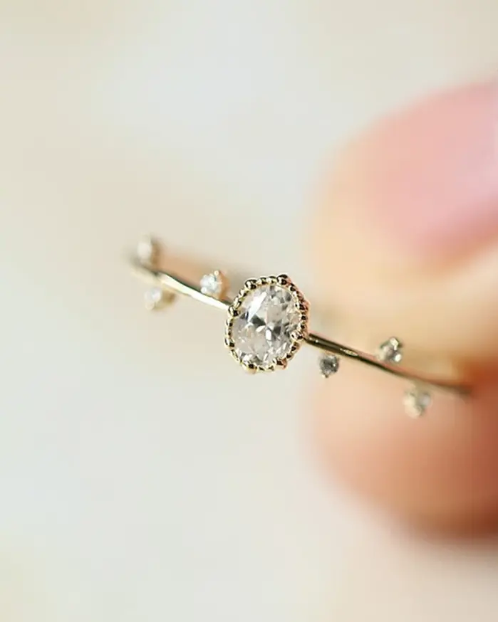 anillos finos delicados para mujer, anillos de boda de circonia cúbica de cristal con incrustaciones de Color dorado, joyería exquisita para mujer, venta al por mayor 1