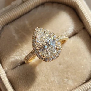 Anillo de circón con forma de pera brillante Simple de Plata de Ley 925 de 1CT para mujer, joyería fina de lujo de alta calidad para compromiso y boda 1