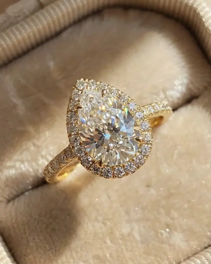 Anillo de circón con forma de pera brillante Simple de Plata de Ley 925 de 1CT para mujer, joyería fina de lujo de alta calidad para compromiso y boda 1