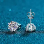 Pendientes chapados en 18K de plata de ley S925, Color D, pendiente de circón VVS1 para mujer, como brillante como joyería de boda con diamantes 6
