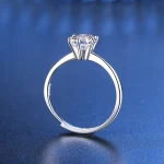 Anillo de moissanita Real para mujer, sortija de 6 puntas D VVS1, pluma de prueba de diamante, tamaño ajustable, S925, plata, certificado GRA, anillos de boda 3 Anillo de moissanita Real para mujer, sortija de 6 puntas D VVS1, pluma de prueba de diamante, tamaño ajustable, S925, plata, certificado GRA, anillos de boda 3