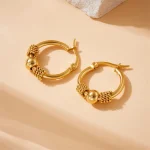 Acero inoxidable hueco dorado tejido forma Circular pendientes para mujer moda 2026 nueva joyería de regalo fiesta 3
