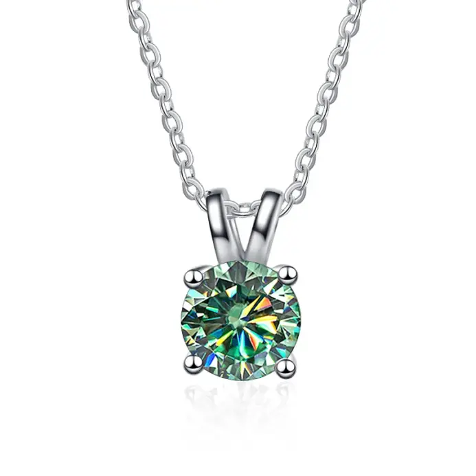 collar con colgante de moissanita para mujer, de Plata de Ley 925, de alta calidad, para boda, fiesta, regalo de joyería fina 2
