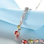 Conjuntos de joyería nupcial de Color plata esterlina 925, cuentas de joyería de moda, circonita cúbica CZ, aniversario de compromiso para mujeres y niñas 4