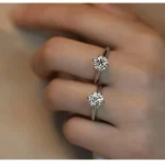 Perder dinero venta solitario Color plata anillo 7mm AAAA circón CZ compromiso anillos de boda para mujer anillo 6