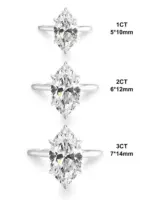 Anillo de circón Marquesa clásico Simple de Plata de Ley 925 de 1-3 quilates para mujer, joyería fina de lujo de alta calidad para compromiso y boda 6 Anillo de circón Marquesa clásico Simple de Plata de Ley 925 de 1-3 quilates para mujer, joyería fina de lujo de alta calidad para compromiso y boda 6