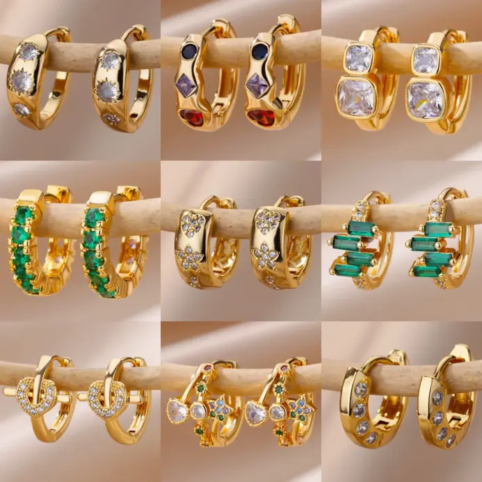 Pendiente de estrella de circón para mujer y niña, pendiente Piercing de aro de acero inoxidable y2k 2023, nuevos accesorios de joyería, aretes, envío gratis 1
