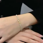 Pulseras de cadena geométrica de cristal romano de lujo para mujer, pulsera de tenis gótica de moda con diamantes de imitación, dije de marquesa, joyería de boda 2