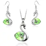 Colgante de cisne de cristal para niña, conjunto de joyería de moda, regalo de cumpleaños, collar, pendiente, calidad, envío directo 3