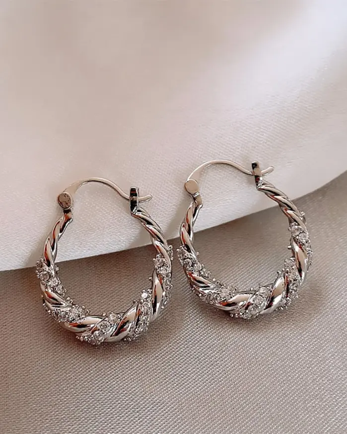 ZAKOL-pendientes de aro con circonita brillante para mujer, aretes únicos, estilo OL, Color dorado, accesorios para las orejas, joyería de fiesta 2