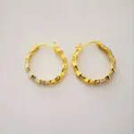 Pendientes de mujer de Color dorado brillante, pendientes de aro con patrón retorcido fundido a presión a la moda para mujer, regalo de joyería de boda de compromiso 6