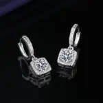 Pendientes de aro pequeños de moissanita de 1,0 quilates, pendientes de aro de diamante de laboratorio, pendientes de cartílago de plata esterlina para mujeres, niñas y adolescentes 4