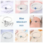 Pulsera de plata 925, pulseras originales, circonita colorida, corazón, flor, gato, cadena de serpiente para dijes DIY, regalos de joyería de lujo de 17-20CM 6