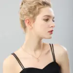 Collares de circonita de acero inoxidable con girasol giratorio para mujer, collar de cristal de Metal, regalos de fiesta de cumpleaños, joyería de moda 5