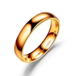 Anillo Simple de titanio de 6mm para hombres y mujeres, anillos de boda de alto pulido para prevenir alergias, regalos de joyería para dedo de pareja de acero inoxidable 4
