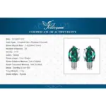 JewelryPalace, pendientes de aro con Clip de Plata de Ley 925 con Esmeralda creada en verde de 3,4 quilates para mujer, regalo de compromiso, joyería fina de moda 6