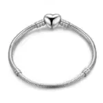 Pulsera de corazón de amor dulce de circón de Plata de Ley 925, fabricación de cuentas DIY, pulseras originales de Pan, regalo de joyería fina 18