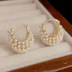 Deslumbantes pendientes de perlas artificiales, diseño de lujo premium, elegancia atemporal para un acento de oreja de moda, es adecuado para uso diario 3