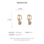 Exquisitos pendientes de circón para mujer, pendientes de gota en forma de C de diseño único, pendientes colgantes de línea de malla de color dorado, joyería femenina 6