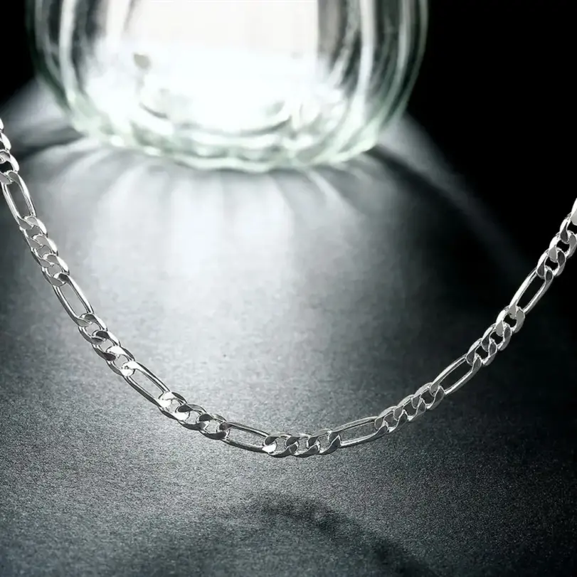 40-75cm Plata de Ley 925 16-30 pulgadas fina 4MM collares de cadena para mujer moda fiesta boda joyería regalos de navidad 4