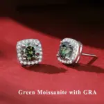 Pendientes tipo botón de plata fina 100% Moissanite S925 para mujeres y hombres con 2 certificados, pluma de prueba de diamante, joyería fina 4