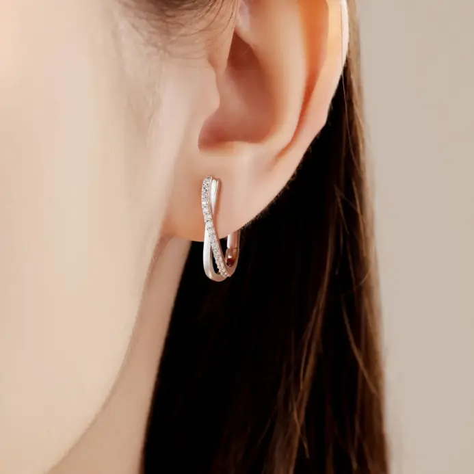 Pendientes de plata de ley 925 con forma de estrella trenzada, joyería, pendientes de aro versátiles para mujer, joyería fina, regalos de fiesta de cumpleaños 2