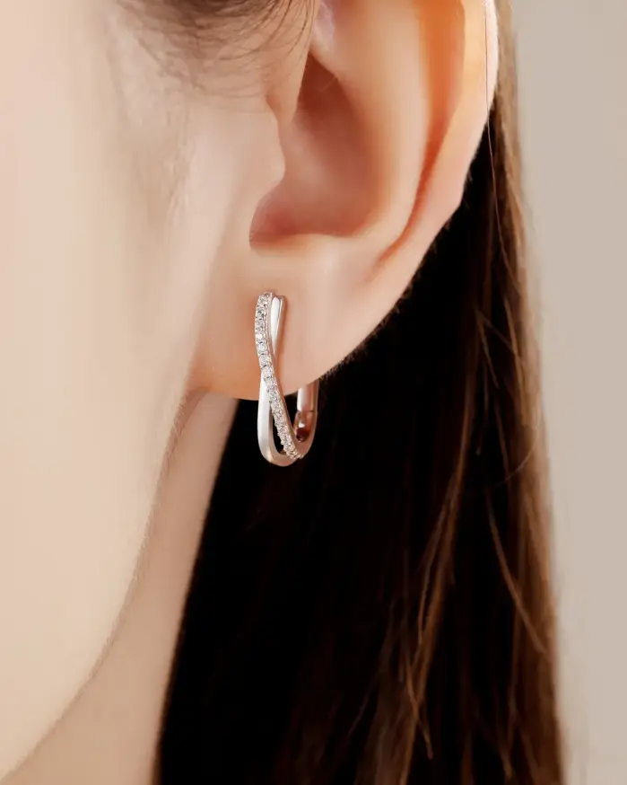 Pendientes de plata de ley 925 con forma de estrella trenzada, joyería, pendientes de aro versátiles para mujer, joyería fina, regalos de fiesta de cumpleaños 2