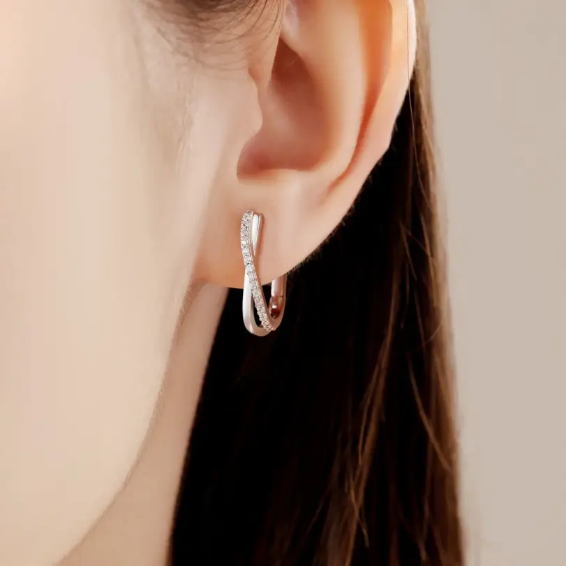 Pendientes de plata de ley 925 con forma de estrella trenzada, joyería, pendientes de aro versátiles para mujer, joyería fina, regalos de fiesta de cumpleaños 2