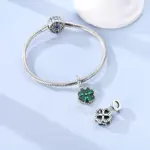 Nuevo Abalorio de plata de ley 925, colgante de trébol de cuatro hojas para pulsera Original, collar, regalos DIY para mujer 53 Nuevo Abalorio de plata de ley 925, colgante de trébol de cuatro hojas para pulsera Original, collar, regalos DIY para mujer 53