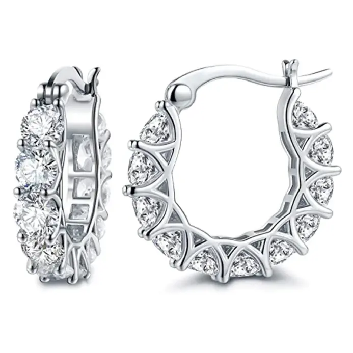 pendientes de aro de circonia cúbica para mujer, accesorios deslumbrantes, regalo de cumpleaños delicado para fiesta de boda, joyería llamativa 2
