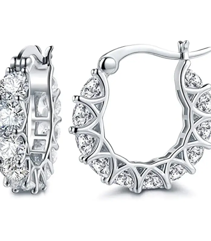pendientes de aro de circonia cúbica para mujer, accesorios deslumbrantes, regalo de cumpleaños delicado para fiesta de boda, joyería llamativa 2
