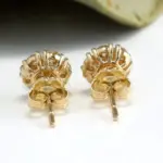 Pendientes de lujo de Color dorado brillante con circonita cúbica para mujer, pendientes pequeños y delicados para mujer, regalos, joyería clásica 3