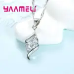 Juegos de joyas para mujer, dijes de Plata de Ley 925, colgante de Color, collar, pendiente de aro, Collares clásicos de moda, regalo de boda 5