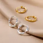 Pendientes redondos elegantes para mujeres y niñas, aretes de aro de acero inoxidable de lujo, joyería estética de compromiso de boda Vintage 6 Pendientes redondos elegantes para mujeres y niñas, aretes de aro de acero inoxidable de lujo, joyería estética de compromiso de boda Vintage 6