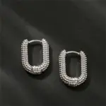 Pendientes simples de aleación cuadrados franceses, pendientes de gota con forma geométrica de Color dorado para mujer, regalo de joyas de fiesta a la moda 5